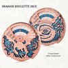 DNDND Dragon Roulette Metal Spinner Dice 7-in-1 Spinning DND Dice Set with Gorgeous Gift Box for Dungeons and Dragon and Role Playing Game(Rose Gold with Teal)