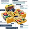 HONGTUO School Bus Toy with Sound and Light, Simulation Steering Wheel Gear Toy, Toddlers School Bus Toys with Music Education Knowledge Simulation Driving Bus Toys, Gift for 1-3-5 Boys & Girls
