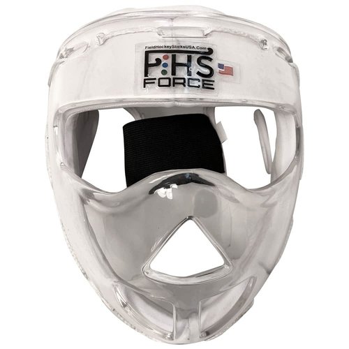 Field Hockey Face Mask Force Clear Transparent Penalty Short Corner Protection White Padding (Senior, White)
