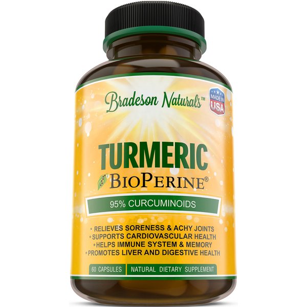 Turmeric Curcumin with BioPerine 1500mg - Natural Joint & Healthy Inflammatory Support with 95% Standardized Curcuminoids for Potency & Absorption - 60 Capsules with Black Pepper