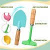 Beach Toy Scoop Sand Spade, Kids Small Garden Tool Set Toy, Rake, Spade, Hoe and Leaf Rake, Beach Shovels Spade Toy, Stainless Steel Sturdy Sandbox Kit Essential Beach Gear Accessories, 4 Pack