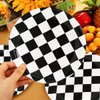 40 Pcs Race Car Birthday Party Supplies Black and White Checkered Party Supplies 7"Checkered Paper Plate,Black White Plate for Kids Car Sports Themed Racing Birthday Party Decorations (Black White)
