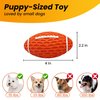 Petinstinct Small Squeaky Dog Toys, Rubber Puppy Football Toy for for Aggressive Chewers, Durable and Interactive Dog Toys for Small Dogs, Tough Fetch Dog Ball Toy, Orange, Small