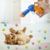 Andiker Cat Toy Balls Set, 30pcs Plush Cat Pom Pom Balls & a Plastic Cat Fetch Toy Launcher Set for Cat Catch and Fetch Interactive Cat Toy with Colorful Cat Balls for Indoor Cat (30 balls+1 launcher)
