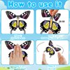 SANYIYIBA 24 Pack Painting Butterfly Craft Kit Flying Butterflies Toys for Kids 12 Paper Butterflies 12 Color Pens Set Party Game School Activity Parent-Child Time Creative DIY Wind Up Butterflies