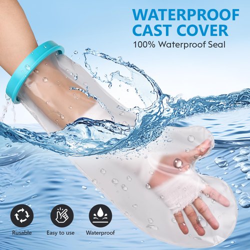 UpGoing Cast Covers for Shower Arm Adult Waterproof Arm Cast Cover Shower Protector Bag for Wound Arm, Hands, Wrists, Elbow, Finger to Keep Wounds Dry [2024 New Reusable]