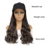 Hat Wig Baseball Cap With Long Wavy Ends Straight Hair Extensions Attached Heat Resistant Synthetic Fiber Hairpiece Replacement Wigs in Hat for Woman Girls Mix brown color(Mlight brown, 18inch)