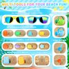 Luucio 42 PCS Beach Toys and Sand Toys, Sandbox Toys Beach Toys for Kids 3-10, Kids Beach Toys with Sand Bucket, Mesh Bags, Kids Sunglasses, Sand Castle Toys for Beach, Sand Toys for Toddlers Age 3-5