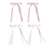 E EMZHOLE Hair Clips for Women Girls,4pcs Tassel Ribbon Bowknot Hair Clips with Long Tail, Solid Hair Clips Long Hair Accessories Barrettes Claw Hair Clips with Bow for Women Girls (A)