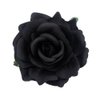 VEICOSTT Women Rose Flower Hair Clip Hair Accessories Flower Brooch Pin ZFJ11 (Black)