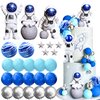 LaVenty Space Cake Toppers Outer Space Astronaut Rocket Stars Cake Decorations for Birthday Party Supplies Baby Shower