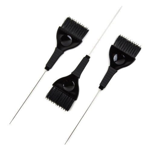 Pintail Hair Dye Brushes - 3 Tint Brushes with Built In Comb for Hair Color - Pin Tail for Precis...