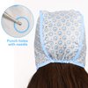 3 Sets Hair Coloring Kit, Includes 3 Pieces of PVC Hair Coloring Caps with 3 Pieces Styling Tools, 3 Pieces Disposable Hair Dye Shawl, 3 Pairs Gloves, 3 Pieces Dye Brushes for Dyeing Hair (Blue)