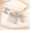 Casdre Rhinestone Bride Wedding Hair Comb Silver Pearl Bridal Hair Piece Crystal Evening Party Hair Accessories for Women and Girls