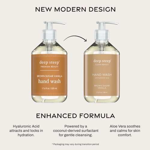 Deep Steep Liquid Hand Wash, 17.6 Ounces (Brown Sugar Vanilla)