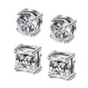 ADAIER 2 Pairs Stainless Steel Magnetic Stud Earrings for Men Women Non-piercing CZ Hypoallergenic 8MM (SE-21) (2 pairs 6mm silver)
