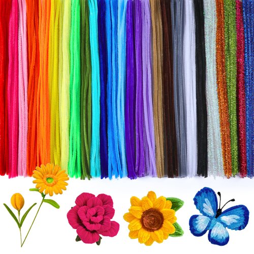Mnuizu 320pcs Pipe Cleaners,Pipe Cleaners Chenille Stems for Craft, Fuzzy Sticks Christmas Craft Supplies for DIY Art & Creative Crafts Decorations（32 Colors）