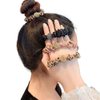 Xiwstar 4Pcs Elastic Rhinestone Beads Scrunchies Hair Ties Silk Satin Leopard Print Hair Elastics Bands Ponytail Holder Hair Accessories