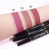 evpct 3Pcs Matte Lip Liner and Lipstick Combo Set Kit for Women, DNM Light Plum Rose Mauve Nude Beige Brown Magic Neutral Lipstick 24 Hours Original Lips Liner Pencil Stain Long Lasting Waterproof