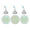 Andaz Press Gold Glitter Print Chocolate Drop Labels Stickers, Thanks for Coming! Polka Dots, Mint Green, 216-Pack, Not Real Glitter, for Kisses Party Favors