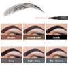 YUANLI Microblading Eyebrow Pen, Waterproof Eye Brow Pencils for Women With 4 Micro-Fork Tip, Liquid Brow Pencil, Smudge-Proof and Waterproof Eyebrow Pencil for Natural Hair-Like - Black
