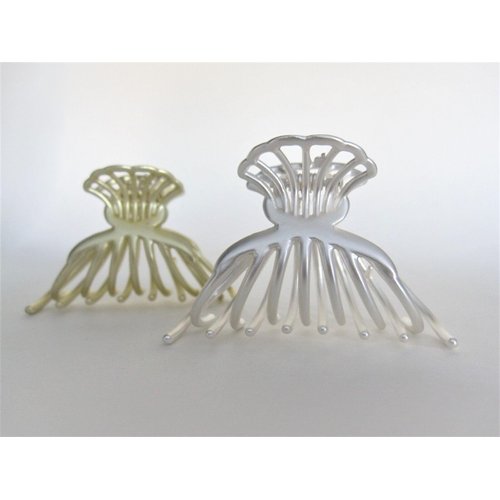 Generic Gold or silver medium sized metal hair claw clip jaw clip (Primary color: Silver), 1 Count (Pack of 1)