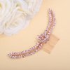 Denifery Wedding Hair Comb Rhinestone Bridal Headpieces Crystal Hair Pieces Bridesmaid Side Combs Hair Accessories for Women and Girls (Pink)