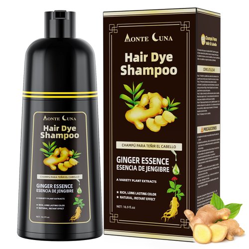 Hair Dye Shampoo 3 in 1, Natural Hair Dye Semi Permanent Hair Color, Gray Hair Cover Up, Ginger E...