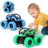 GUIGUZHJ 2 Pack Car Toys for 3 4 5 6 Year Old Boy Girl, Pull Back Cars Toys for Toddler Age 3-6, Monster Trucks Pull Back Vehicles Toys, 360° Rotating Stunt Car Toys for Kids Christmas Birthday Gifts