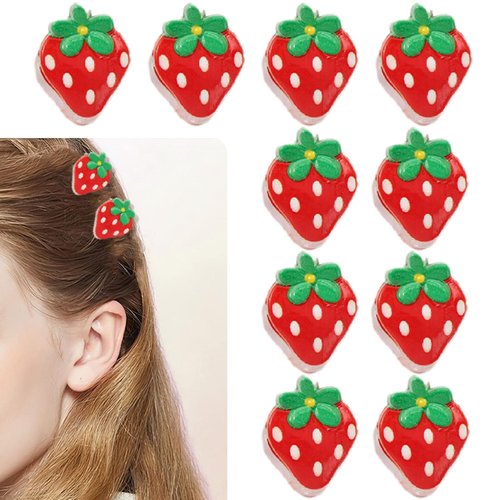 10 PCS Strawberry Hair Clips- Fruit Strawberry Hair Accessories,Fruit Hair Clips, Strawberry Hair...