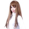 SiYi Brown Wig,27inch Long Natural Straight Wigs with Bangs for Women,Halloweeen Costume Cosplay Wigs Natural Daily Party Wigs Cover for Ladys