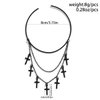 Rumtock Cross Fringe Layered Open Cuff Armlet for Punk Girls Halloween Party Costume Jewelry Banquet Arm Jewelry (Black Small Cross)