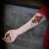 Oottati 15 Sheets Small Cute Hand Arm Temporary Tattoo Stickers Red Rose Skull Tiger Butterfly Snake