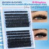 Fluffy Lash Clusters Kit 80D 100D Thick Volume Eyelash Extension Kit D Curl Lash Extension Kit Fluffy Individual Lashes 10-20mm Cluster Eyelash Extensions Kit with Lash Bond and Seal by Lanflower
