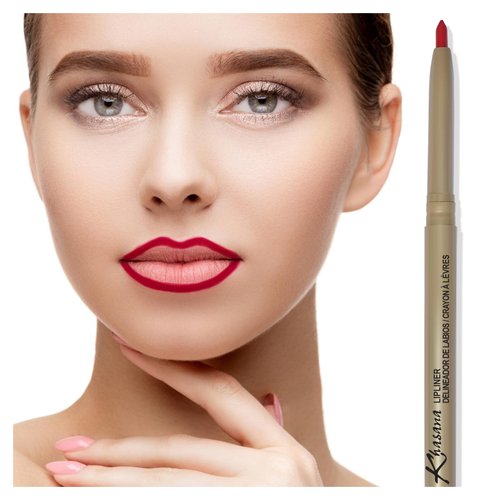 Khasana Lip Liner - Automatic Pencil, Smooth Creamy Application, Long-Lasting, Nourishing & Moisturizing Formula. Transfer-Proof (Hot Red 34, 13.5)