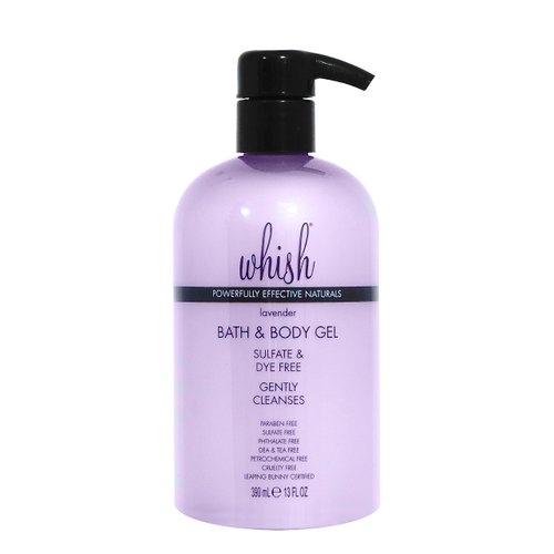 Whish Beauty Bath & Body Gel - Moisturizing Body Wash for Women - Gentle On Sensitive Skin - Shower Gel infused with Shea Butter & Aloe - Sulfate & Paraben Free - Lavender - 13 fl oz
