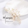 Foyte Wedding Pearl Hair Comb Bridal Rhinestone Hair Clip Gold Crystal Hair Piece Bridesmaid Hair Accessories for Women and Brides