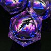 HAOMEJA Resin Dragon Eye DND Dice Set D&D 7 Pcs Resin Sharp Edge Role Playing Dice with Bag, Polyhedral Dungeons and Dragons Dice D20 D12 D10 D100 D8 D6 D4 (Purple & Eye Purple)