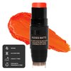 Nudestix Nudies Matte Cream Blush Stick 3-in-1 All Over Face Color - Blush Stick for Cheeks Eyes and Lips - Cream Blush for Cheeks w/Blending Brush (Picante)