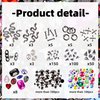 editTime 3D Metal Punk Nail Charms Jewels Kit, 300pcs Alloy Chrome Cone Rivet Spike Snake Skull Studs with 9pcs Big Glass Pointed Bottom Rhinestones and 200pcs Flatback Resin Rhinestones (gunblack)