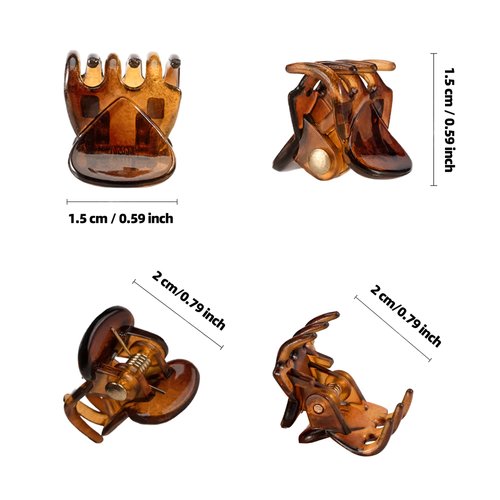 DIMUGE 45 pcs Brown Mini Hair Clips for Women and Girls 1/2 Inch Tiny Claw Clips Holder Hair Back, Clamp Bangs, Durable Strong Grip Non-slip Small Hair Clips.