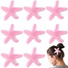 Joez Wonderful 8Pcs Starfish Hair Clips, Resin Cute Beach Sea Star Hair Barrettes Pins, Pink Mermaid Headpiece Hair Alligator Clips for Women Girls Hair Accessories Birthday Gift