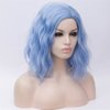 Cying Lin Short Bob Wavy Curly Wig Water Blue Wig For Women Cosplay Halloween Wigs Heat Resistant Bob Party Wig Include Wig Cap (Water Blue)