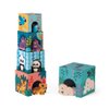 Janod - WWF - 6 Block Stacking Tower with Wooden Animals - Ages 12 Months+ - J08623