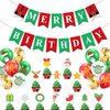 Merry Christmas Themed Birthday Party Decorations Happy Birthday Xmas Banner Red and Green Glittery December Xmas Birthday Party Supplies