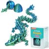 PETBSNVB 12" 3D Printed Dragon in Easter Eggs, Easter Basket Stuffers, Crystal Dragon Surprise in Eggs, Articulated Dragon, Dragon Fidget Toy, Home Office Decor Executive Desk Toy (Laser Blue)