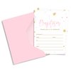 Paper Clever Party Girls Baptism Invitations with Envelopes for Christening, Naming Ceremony, Dedication, Confirmation, Baptismal, Communion Pink and Gold Blank Card Set, 15 Pack