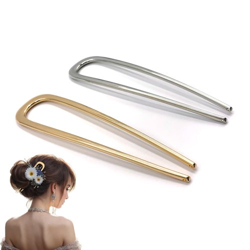 EYBDYB 2PCS Hair Pins,French Hair Pin,French Pin,Hair Pins for Women,French Twist Hair Pin,Hair Pins for Buns,U Shaped Hair Pins,Hair Pins for Styling