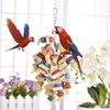 Litewoo Bird Chew Toy Natural Wood Blocks Hanging Swing Cage Accessories for Small Medium Parrot African Grey Cockatoo Parakeet Cockatiel Conure Finch Budgie