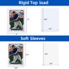 200 Card Sleeves Top Loads for Cards, Arjiekwei 3"X4" Baseball Card Protectors Hard Plastic, Premium Toploads Card Holder for Trading Sports Football Game Cards (100 Hard Sleeves + 100 Soft Sleeves)